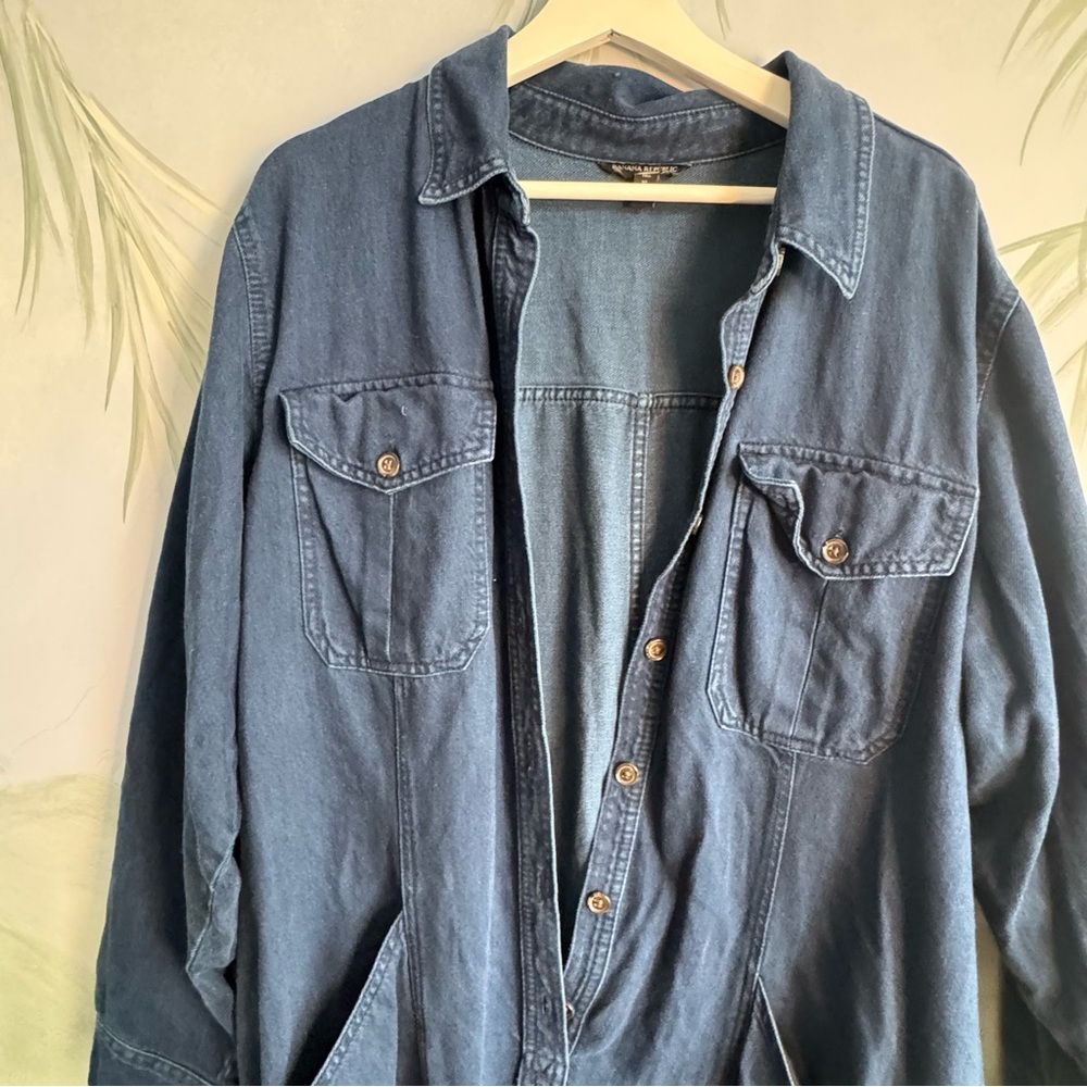 Banana Republic Navy jeans, Jumpsuit with Chest Pockets, size XL - Picture 7 of 11